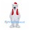 Christmas Polar Bear Mascot Costume with Red Santa Hat and Vest