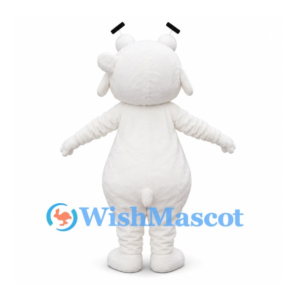 Polar Bear Mascot Costume in White with Large Black Nose