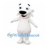 Polar Bear Mascot Costume in White with Large Black Nose