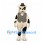 Dog Mascot Costume with Black Eye Patch Checkered Vest and Hat