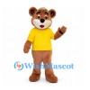 Bear Mascot Costume with Yellow Shirt and Brown Pants