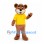 Bear Mascot Costume with Yellow Shirt and Brown Pants