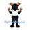 Moose Mascot Costume in Black with Brown Antlers and White Shirt