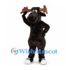 Moose Mascot Costume in Dark Brown with Large Antlers