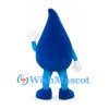 Water Drop Mascot Costume in Blue with Red Lips and Shoe Bows