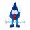 Water Drop Mascot Costume in Blue with Red Lips and Shoe Bows