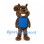 Squirrel Mascot Costume in Brown with Blue Shirt and Buck Teeth