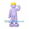 Mouse Mascot Costume in Lavender with Yellow Sailor Cap