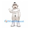 Astronaut Mascot Costume with White Space Suit and Helmet