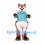 Fox Mascot Costume with Teal Shirt and White Belly