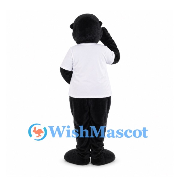 Gorilla Mascot Costume in Black with White T-Shirt