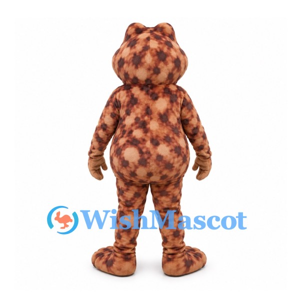 Frog Mascot Costume with Mottled Brown Body and Cream Belly