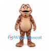 Frog Mascot Costume with Mottled Brown Body and Cream Belly