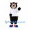Bear Mascot Costume in Black with White Shirt and Red Sneakers