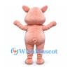 Pig Mascot Costume in Pink with Round Belly and Curly Tail