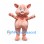Pig Mascot Costume in Pink with Round Belly and Curly Tail