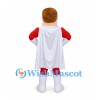 Superhero Mascot Costume with Red Suit and White Cape
