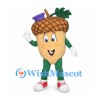 Acorn Mascot Costume with Green Outfit and Purple Top Hat