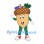 Acorn Mascot Costume with Green Outfit and Purple Top Hat