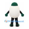 Egg Mascot Costume with Green Cap and Smiling Face
