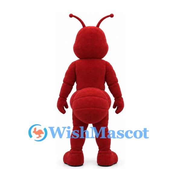 Ant Mascot Costume in Red with Segmented Body and Antennae