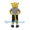 Leopard Mascot Costume with Gray Shirt and Black Pants