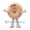 Donut Mascot Costume in Beige with Sprinkles and Smiling Face