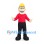 Construction Worker Mascot Costume with Yellow Hard Hat and Red Shirt