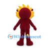 Lion Mascot Costume in Burgundy with Yellow Mane and Belly