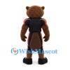 Beaver Mascot Costume with Black Sports Uniform and Shoulder Pads
