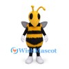 Bee Mascot Costume with Black and Yellow Stripes and Gray Wings