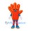 Hand Mascot Costume in Orange with Five Fingers and Smiling Face