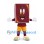 Book Mascot Costume with Burgundy Cover and Yellow Shorts
