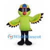 Parrot Mascot Costume in Green with Blue and Yellow Cap