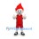 Flame Boy Mascot Costume with Red Hair and Red Sports Outfit