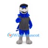 Blue Jay Mascot Costume with Gray Shirt and Black Cap