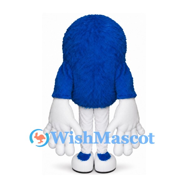 Monster Mascot Costume in Blue with Large White Gloves