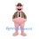 Pig Mascot Costume with Brown Hat Jacket and Black Tie