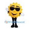 Sun Mascot Costume in Yellow with Black Sunglasses and White Gloves