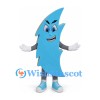 Lightning Bolt Mascot Costume in Blue with Smiling Face