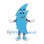 Lightning Bolt Mascot Costume in Blue with Smiling Face