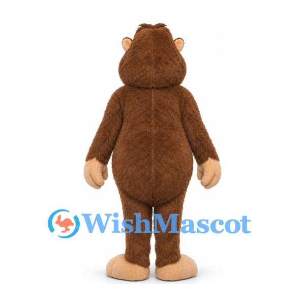 Gorilla Mascot Costume in Brown with Large Beige Belly