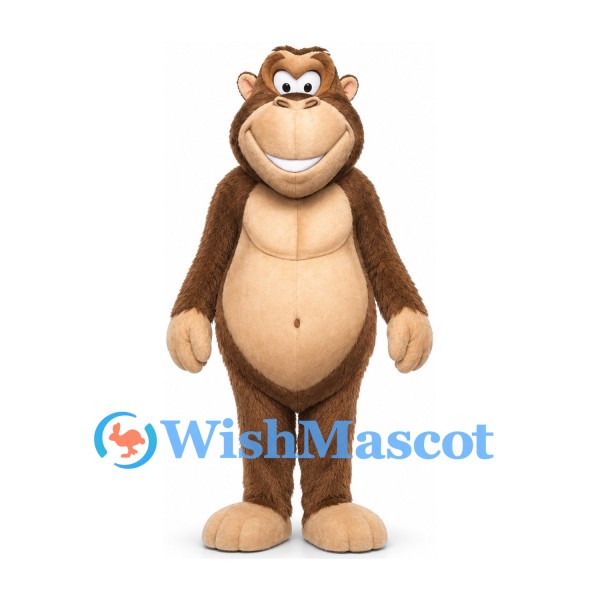 Gorilla Mascot Costume in Brown with Large Beige Belly