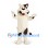Cat Mascot Costume in White with Brown Patches and Long Tail