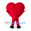 Heart Mascot Costume in Red with Smiling Face and White Gloves
