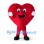 Heart Mascot Costume in Red with Smiling Face and White Gloves