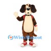 Dog Mascot Costume with Red Backpack and Sneakers