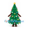 Christmas Tree Mascot Costume with Star Top and Colorful Ornaments