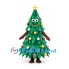 Christmas Tree Mascot Costume with Star Top and Colorful Ornaments