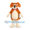 Dog Mascot Costume in Orange Brown with Cream Belly and Red Collar